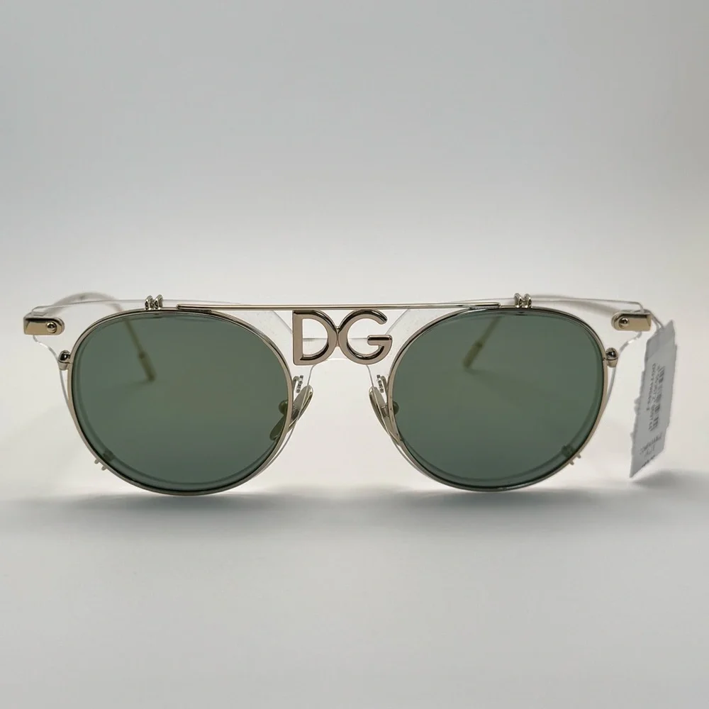 DOLCE & GABBANA DG2196 488/6R GOLD MIRRORED AUTHENTIC SUNGLASSES